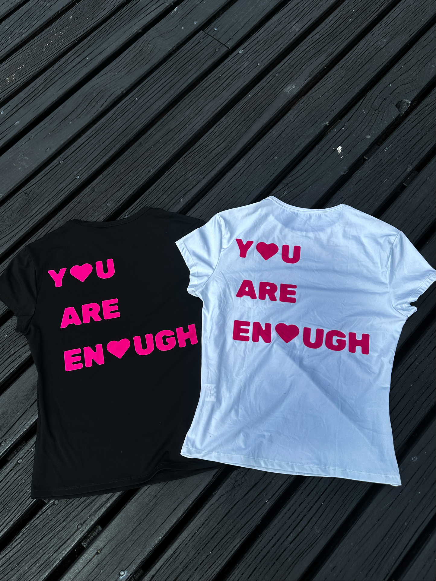 YOU ARE ENOUGH baby tee BLACK